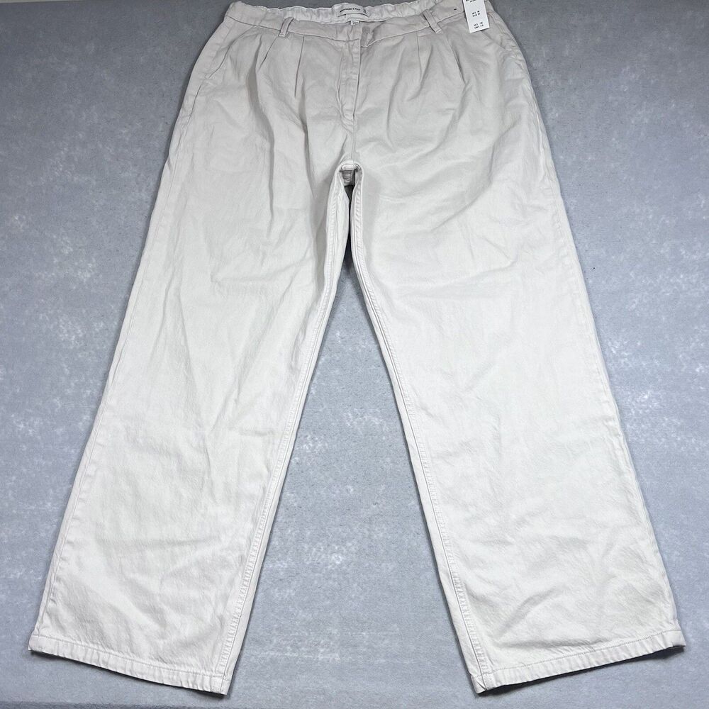 Abercrombie & Fitch Pant Womens 34 Beige Curve Love Wide Leg Ultra High Rise